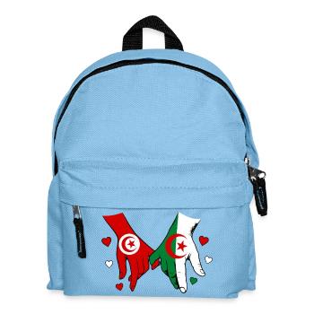 Tunisie-Algérie Drapeau main dans la main - Sac à dos Enfant - bleu clair - Devant