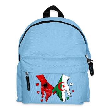 Drapeau de l’Algérie tenant la main utilisé - Sac à dos Enfant - bleu clair - Devant