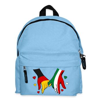 Deutschland Italien Flaggen Händehalten - Kinder Rucksack - Hellblau - Vorne