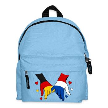 Deutschland Holland Flagge Händehalten - Kinder Rucksack - Hellblau - Vorne