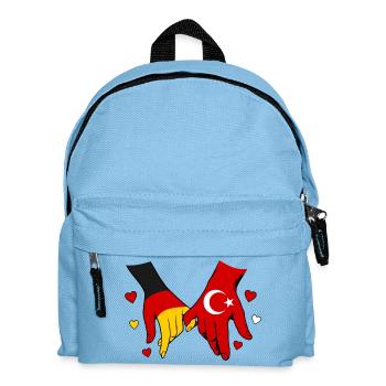 Germany Turkey Flags Holding Hands - Kids' Backpack - light blue - Front