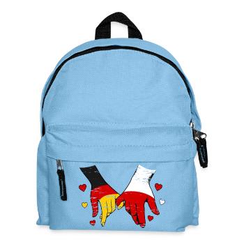 Drapeau Allemagne-Pologne se tenant la main - Sac à dos Enfant - bleu clair - Devant