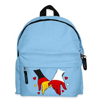 Drapeaux de l’Allemagne et de la Pologne se tenant la main - Sac à dos Enfant - bleu clair - Devant