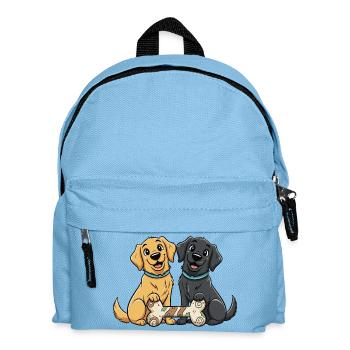 Pfotenfreund Duo mit Knochen - Kinder Rucksack - Hellblau - Vorne