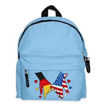 Germany USA Flag Holding Hands Used - Kids' Backpack - light blue - Front