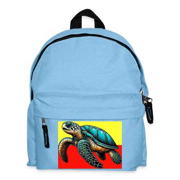 Schildkröte - Kinder Rucksack - Hellblau - Vorne