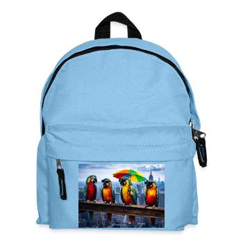 Parrot Parade with Rainbow Umbrella - Kids' Backpack - light blue - Front