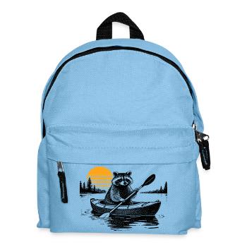 Kajak Waschbär - Kinder Rucksack - Hellblau - Vorne