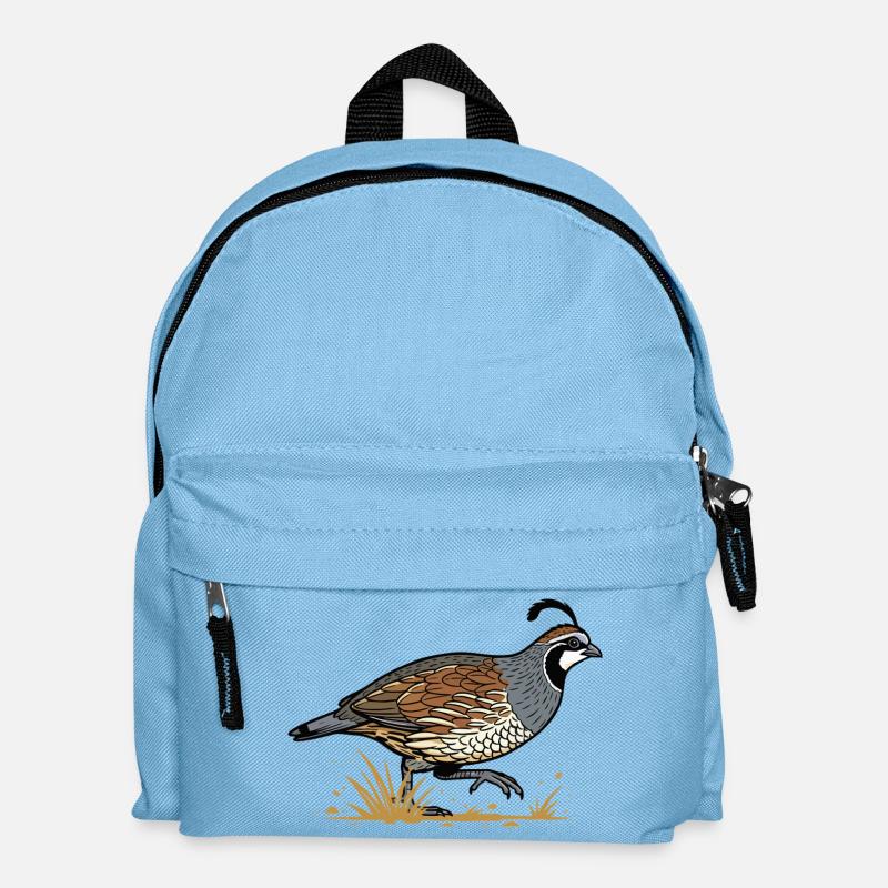 California Quail Retro Design Wilderness - Kids' Backpack - light blue