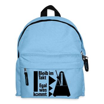Metronom Bleib im Takt - Musiker Pianist Drummer - Kinder Rucksack - Hellblau - Vorne