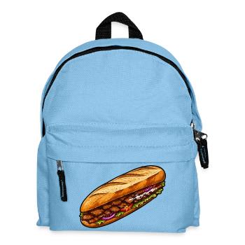 Baguette sandwich illustration - Kids' Backpack - light blue - Front