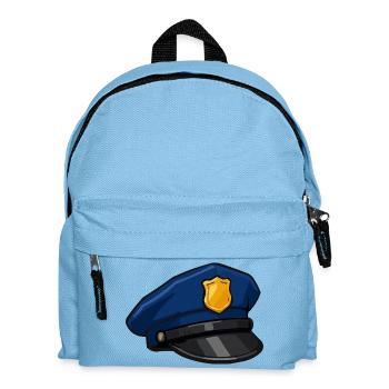Cartoon-Polizeikappe mit Abzeichen - Kinder Rucksack - Hellblau - Vorne