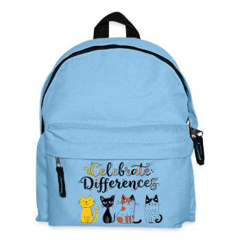 Celebrating Feline Differences - Kids' Backpack - light blue - Front