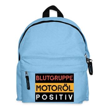 Meine Blutgruppe ist Motoröl Positiv Auto Sprüche - Kinder Rucksack - Hellblau - Vorne