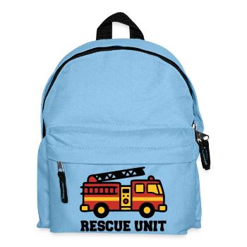 Feuerwehrauto Logo - Kinder Rucksack - Hellblau - Vorne