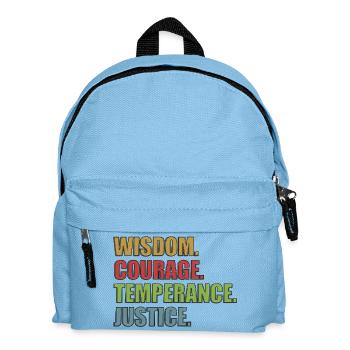 4 Stoic Virtues Retro Rainbow - Kids' Backpack - light blue - Front