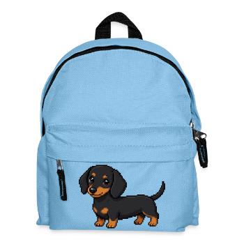 Cute Dachshund – Retro Pixel Art Dog - Kids' Backpack - light blue - Front