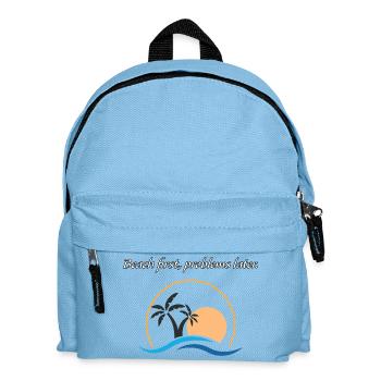 Beach first, problems later. - Kids' Backpack - light blue - Front