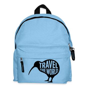 Kiwi Vogel Travel The World – Funny Travel - Kids' Backpack - light blue - Front