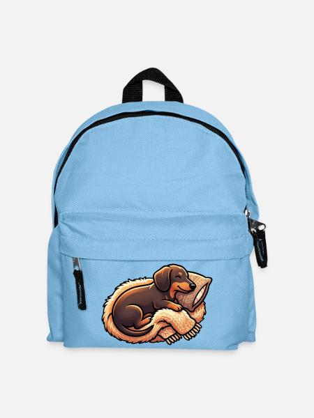 Dackel Schlafen - Kinder Rucksack - Hellblau