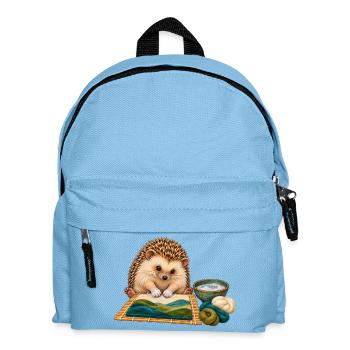 Igel filzt eine Wolllandschaft nass - Kinder Rucksack - Hellblau - Vorne