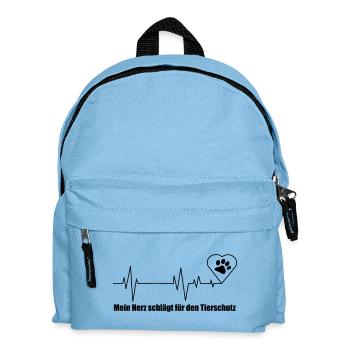 Herz für Tierschutz - Kinder Rucksack - Hellblau - Vorne