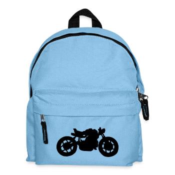 black cafe racer motorbike - Kids' Backpack - light blue - Front