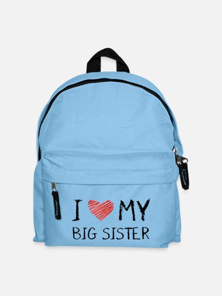 I Love My Big Sister - Kinder Rucksack - Hellblau