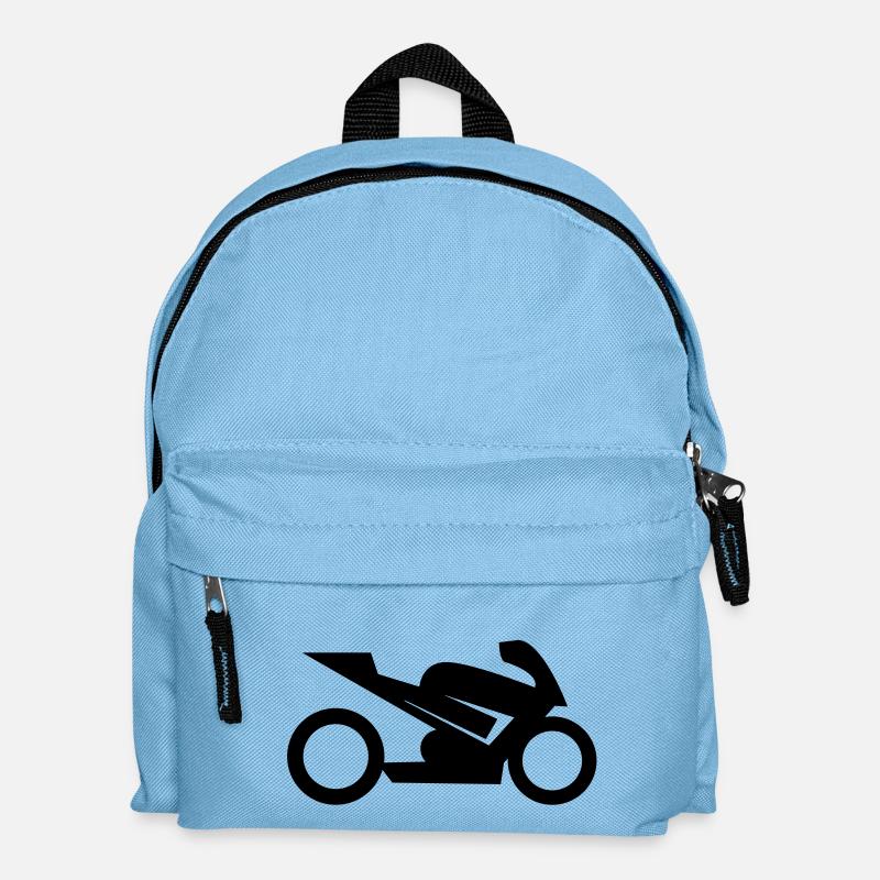 Motorrad - Kinder Rucksack - Hellblau