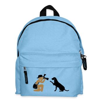Fotograf Journalist Hund - Kinder Rucksack - Hellblau - Vorne