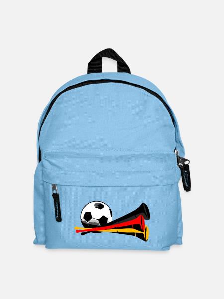 Fußball Tröte - Vuvuzela - Deutschland Flagge - Kinder Rucksack - Hellblau