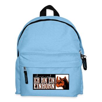Einhorn unicorn lustig dub nas horn - Kinder Rucksack - Hellblau - Vorne