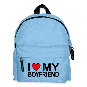 I love my boyfriend - Kinder Rucksack - Hellblau - Vorne