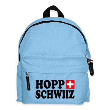 Hopp schwiiz - Kinder Rucksack - Hellblau - Vorne