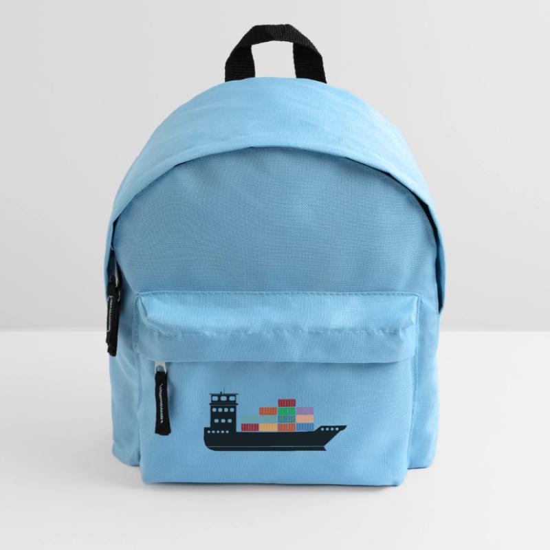 Seecontainerschiff oder Boot mit Containern Kinder Rucksack