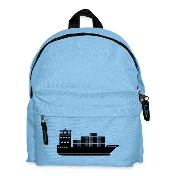 Seecontainerschiff oder Boot mit Containern - Kinder Rucksack - Hellblau - Vorne