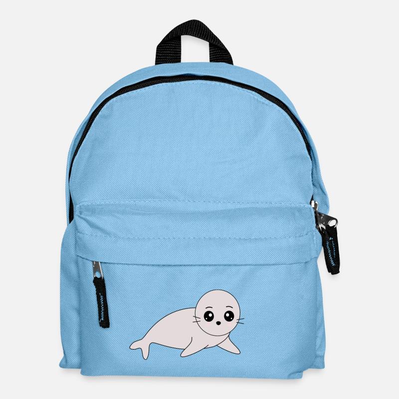 Seehund Seehunde Robbe Robben Tiere - Kinder Rucksack - Hellblau