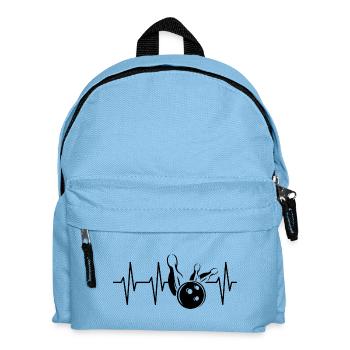 Puls Herzschlag Kegeln Bowling Symbol icon strike - Kinder Rucksack - Hellblau - Vorne