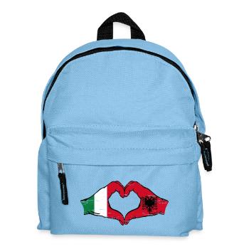 Italien Albanien Flagge Hände Herzform used - Kinder Rucksack - Hellblau - Vorne