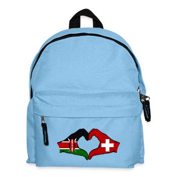 Kenya Switzerland Hands Heart Shape - Kids' Backpack - light blue - Front