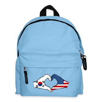 Corée du Sud États-Unis Mains Forme de coeur - Sac à dos Enfant - bleu clair - Devant