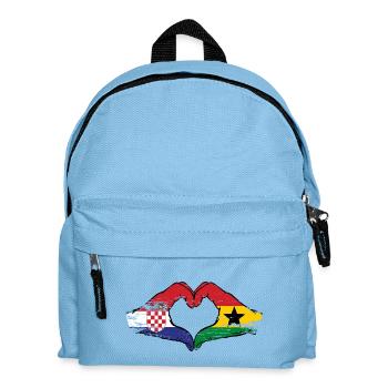 Croatie Ghana drapeau mains forme de coeur utilisé - Sac à dos Enfant - bleu clair - Devant
