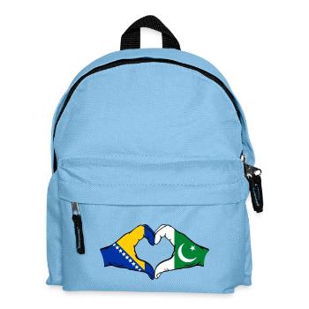 Bosnien Pakistan Flagge Hände Herzform - Kinder Rucksack - Hellblau - Vorne