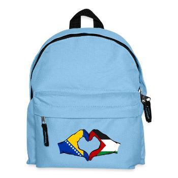 Bosnien Palästina Flagge Hände Herzform - Kinder Rucksack - Hellblau - Vorne