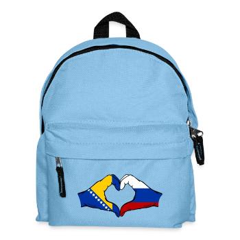Bosnie Russie Drapeau Mains Coeur Forme - Sac à dos Enfant - bleu clair - Devant