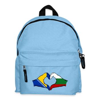 Bosnia Bulgaria Flag Hands Heart Shape - Kids' Backpack - light blue - Front