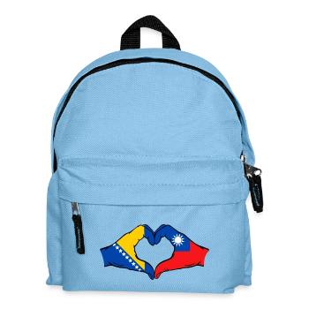 Bosnien Taiwan Flagge Hände Herzform - Kinder Rucksack - Hellblau - Vorne