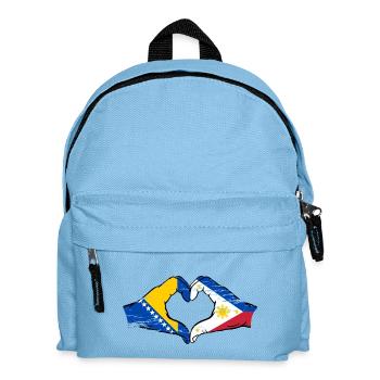 Bosnie Philippines drapeau mains forme de coeur utilisé - Sac à dos Enfant - bleu clair - Devant