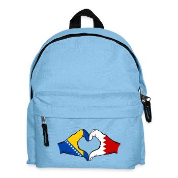 Bosnien Bahrain Flagge Hände Herzform - Kinder Rucksack - Hellblau - Vorne