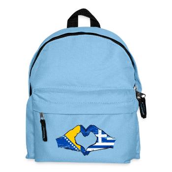 Bosnia Greece Flag Hands Heart Shape Used - Kids' Backpack - light blue - Front
